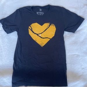 Steel City Brand Classic Graphic  Tshirt Yellow/Black Pittsburgh, PA Tee Size XS